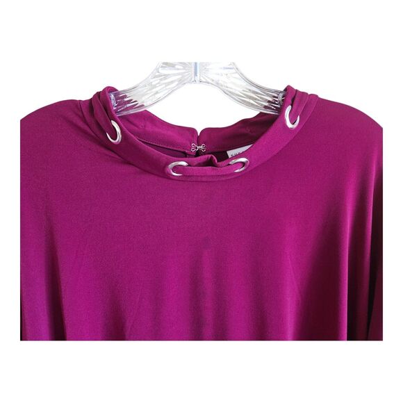 SUSAN GRAVER Plus 4X Top Grommets Back Keyhole & Tie 3/4 Sleeve Liquid Knit 58" - Picture 4 of 6